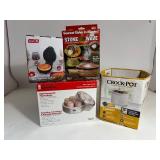 Stone Wave Microwave Cooker, Mini Waffle Maker, Digital Automatic Yogurt Maker, & 1.5 Qt Crockpot