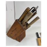 Ronco Carving Board With Carving Knife and Fork, Knife Block, & Utensil Tool Holder