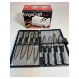 Black Angus 6 Piece Steak Knife Set in Storage Case & Knife Sharpener