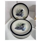 Large Set of Folk Craft Stoneware LOON LAKE Scotty Z