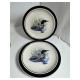 Large Set of Folk Craft Stoneware LOON LAKE Scotty Z