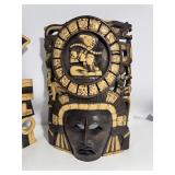 Set of (2) Mayan Warrior Tribal Masks - Hand Carved