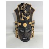 Set of (2) Mayan Warrior Tribal Masks - Hand Carved