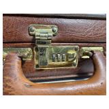 Vintage Airway Presto Combination Lock Leather Attache Briefcase