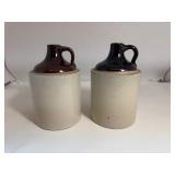 Lot of (2) Antique Brown Jug Crocks - Unbranded