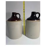 Lot of (2) Antique Brown Jug Crocks - Unbranded