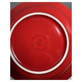 Set of 6 Red Bowls & Vintage Crate & Barrel Leaf-shaped Dishes