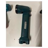 Lot of (2) Makita Cordless Driver Drill W/ Bit Set, Makita Flashlight, Stanley Sander, & Craftsman 1/4" Industrial Power Drill