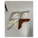 Lot of (4) Cherry Wood Shelf Brackets - New