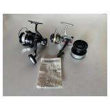 Daiwa D2800 & Shakespeare Omni 030 Spinning Fishing Reels & Daiwa Long Cast Spool