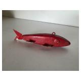 Large Lot of Vintage Ice Fishing Decoys & Metal Tin