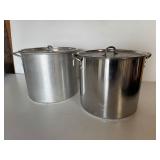 Lot of (2) Stainless Steel Stock Pots