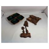 Lot of Vintage Wooden Serving & Decor Items