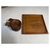 Lot of Vintage Wooden Serving & Decor Items