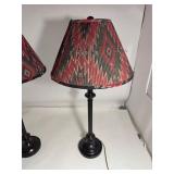 Lot of (2) 29” Lamps Pleated Empire Shades Lkat Pattern
