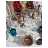 Large Lot of Candles & Candle Holders