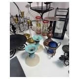 Large Lot of Candles & Candle Holders