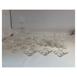 Lot of Glass Cups & Ash Trays