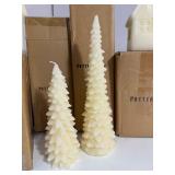 Pottery Barn Set Christmas Village Houses & Tree Candles