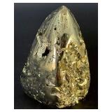 Lustrous Polished Pyrite Freeform Point with Natural Cubic Crystal Vugs - Peru