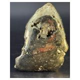 Lustrous Polished Pyrite Freeform Point with Natural Cubic Crystal Vugs - Peru