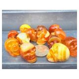 1' Hand-Carved Carnelian Crystal Skulls – Natural Agate Specimens