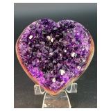 AAA Uruguayan Deep Purple Amethyst Druzy Heart – Collector’s Grade
