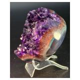AAA Uruguayan Deep Purple Amethyst Druzy Heart – Collector’s Grade