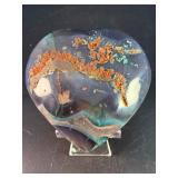 AAA Uruguayan Deep Purple Amethyst Druzy Heart – Collector’s Grade