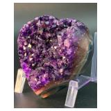 AAA Uruguayan Deep Purple Amethyst Druzy Heart – Collector’s Grade