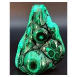 Rare large 3D Botryoidal Malachite Specimen – Polished 'Bull’s Eye' Patterns & Deep Forest Greens