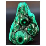 Rare large 3D Botryoidal Malachite Specimen – Polished 'Bull’s Eye' Patterns & Deep Forest Greens