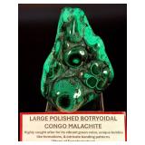Rare large 3D Botryoidal Malachite Specimen – Polished 'Bull’s Eye' Patterns & Deep Forest Greens