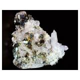 World-Class Iridescent Pyrite with Quartz Points – Rare Collector Specimen
