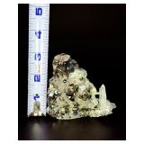 World-Class Iridescent Pyrite with Quartz Points – Rare Collector Specimen