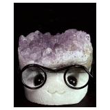 Lot of 5 Amethyst 'Nerd' Geode Figurines – Handcrafted 'Study Buddy' Crystal Desk Pets