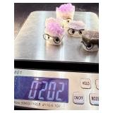 Lot of 5 Amethyst 'Nerd' Geode Figurines – Handcrafted 'Study Buddy' Crystal Desk Pets