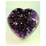 AAA Uruguayan Deep Purple Amethyst Druzy Heart – Collector’s Grade