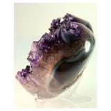 AAA Uruguayan Deep Purple Amethyst Druzy Heart – Collector’s Grade