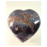 AAA Uruguayan Deep Purple Amethyst Druzy Heart – Collector’s Grade