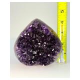 AAA Uruguayan Deep Purple Amethyst Druzy Heart – Collector’s Grade