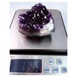 AAA Uruguayan Deep Purple Amethyst Druzy Heart – Collector’s Grade