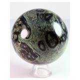 Museum Grade Kambaba Jasper Crystal Ball - Deep Forest Rhyolite - Hand-Polished