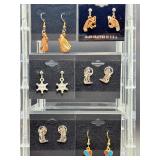 Lot of 6 Handcrafted Western & Wildlife Earrings | Wolf, Eagle, & Sheriff Themes