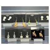 Lot of 6 Handcrafted Western & Wildlife Earrings | Wolf, Eagle, & Sheriff Themes