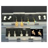 Lot of 6 Handcrafted Western & Wildlife Earrings | Wolf, Eagle, & Sheriff Themes