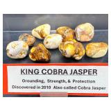 Premium 9pc King Cobra Jasper Tumbled Stone Set – Orbicular Chalcedony – India