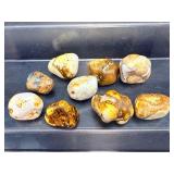 Premium 9pc King Cobra Jasper Tumbled Stone Set – Orbicular Chalcedony – India