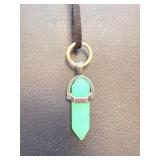 Lot of 9 Healing Crystal Point Necklaces:  Jasper, Aventurine, Obsidian & More
