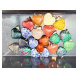 Bulk DIY Healing Crystal Necklace Kit - Heart & Hexagonal Point Gemstone Set